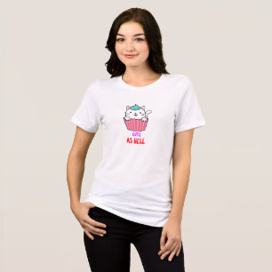 En Tri-matière Typographie mignonne comme t-shirt Cat Cat Cupcake