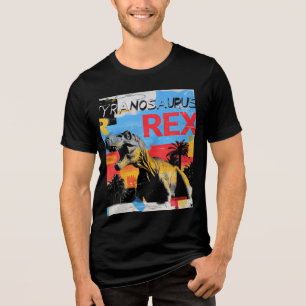 En Tri-matière Tyrannosaurus Rex Retro Pop Art T-Shirt
