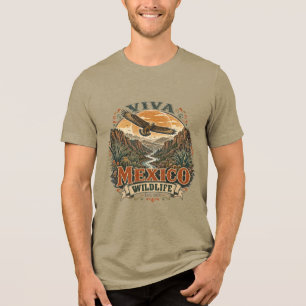 En Tri-matière Viva Mexico Faune Vintage T-Shirt Eagle