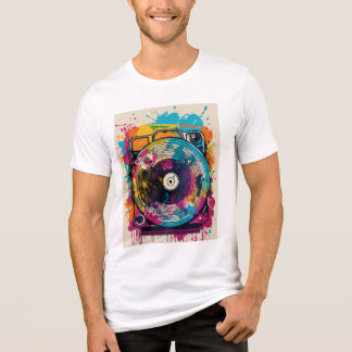 En Tri-matière "Vivid Graffiti Tourne-disque T-shirt Vinyl"