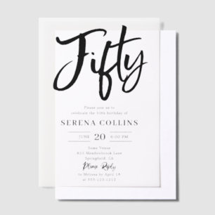 En Vélin Brush Calligraphy 50 Invitations Vellum Anniversai