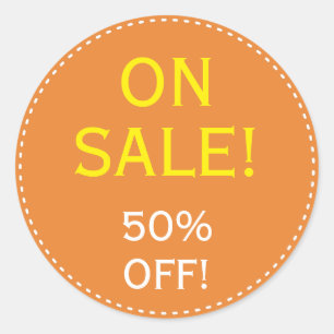 "EN VENTE ! 50% DE REMISE !" Autocollant