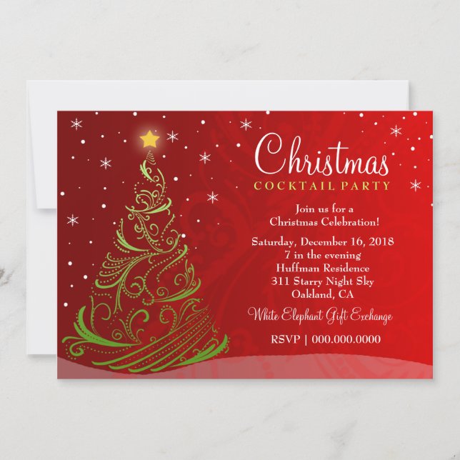 EN VENTE ! Invitation de Noël de nuit étoilée (Devant)