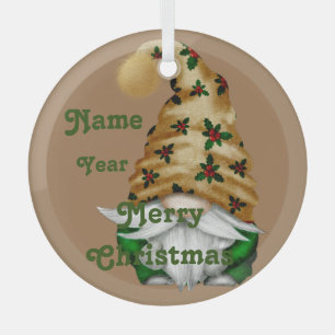 En Verre Gnome Noël Ornement