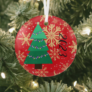 En Verre Ornement Arbre de Noël 2023