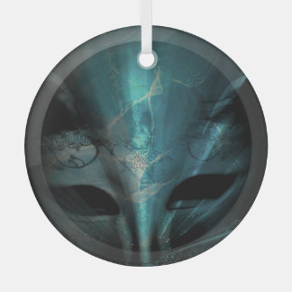 En Verre Ornement d'Art Abstrait Bleu Cyan