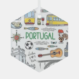 En Verre ornement d'art populaire portugais