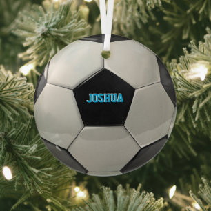 En Verre Ornement de l'arbre personnalisé du ballon de foot