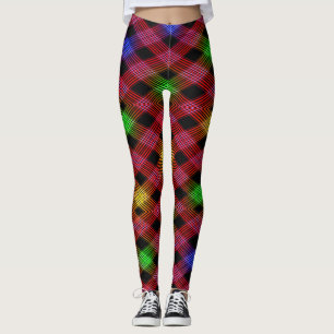 en vichy À damiers Leggings multicolores