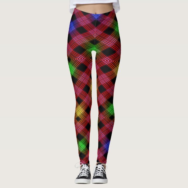 en vichy À damiers Leggings multicolores (Devant)