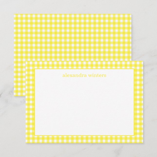 en vichy Cartes de notes personnalisées (Devant / Derrière)