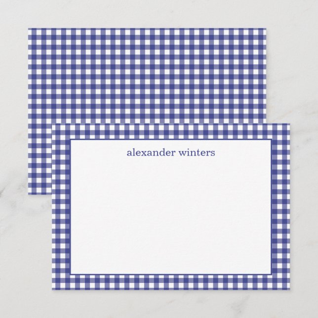 en vichy Cartes de notes personnalisées (Devant / Derrière)
