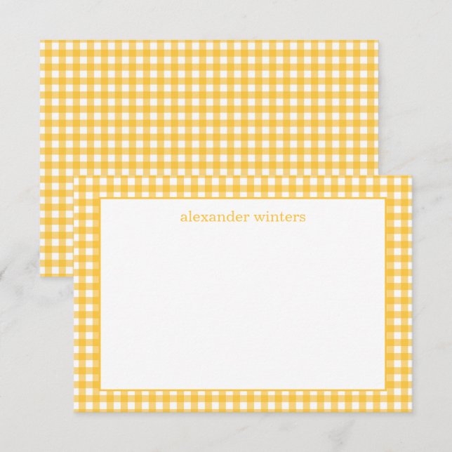 en vichy Cartes de notes personnalisées (Devant / Derrière)