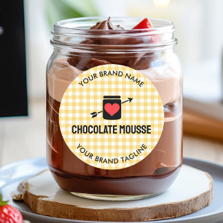 en vichy Chèques Jaune Motif Jar Étiquette Busines