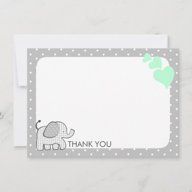 en vichy Eléphant Mint Vert Merci bébé (Devant)