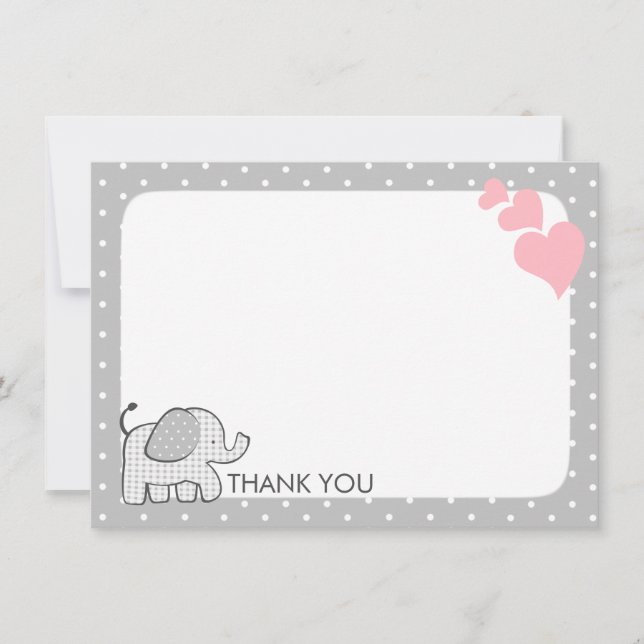 en vichy Merci bébé rose éléphant (Devant)