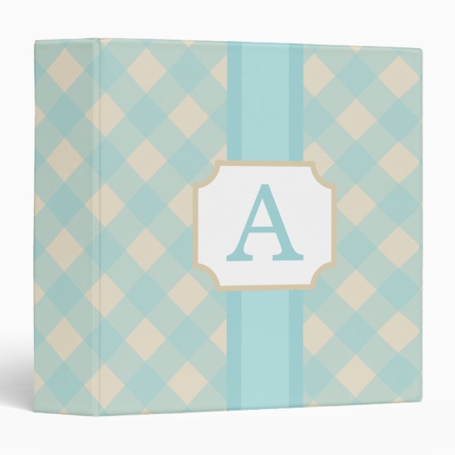 en vichy Monogram Kitchen Scrapbook Classeur de l' (Devant/Côté)