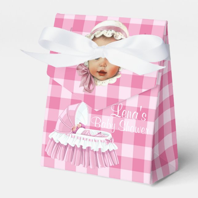 En vichy rose bébé et Ballotins de bassinet rouill (Verso)