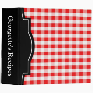 En vichy rouge Classeur de recette personnalisé de
