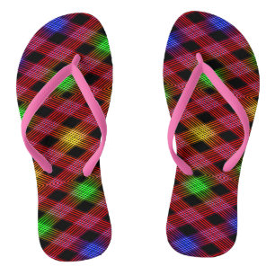 en vichy Vérifier les tongs adultes multicolores