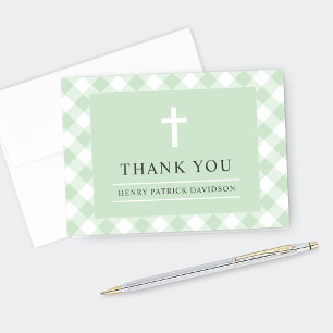 En vichy Vert Plaid Boy Premier Merci Communion