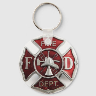 'enamel' fire dept insignia keychain