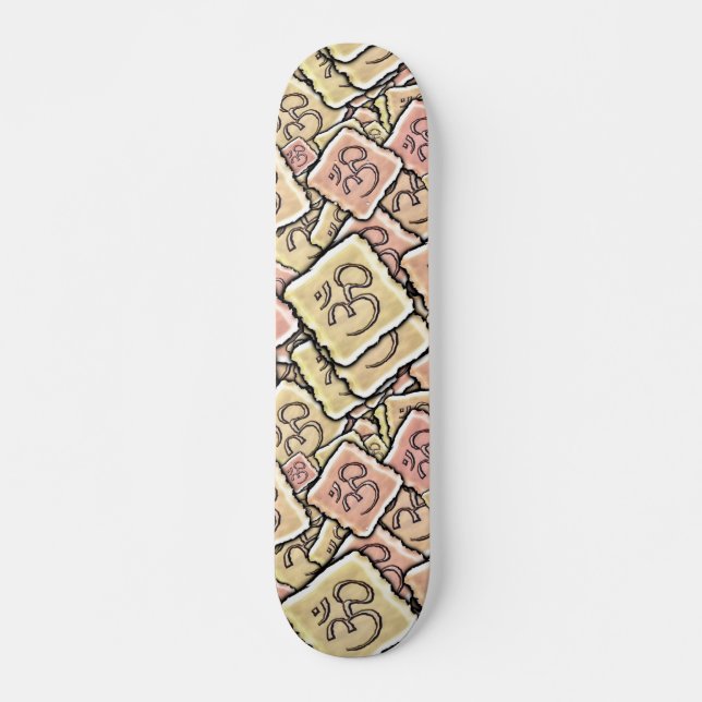 Enamel Tile Om (Aum) Skateboard (Front)
