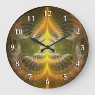 Enameled Brass Tray Large Clock