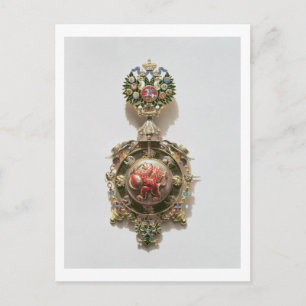 Enamelled medallion depicting the coat of arms of postcard