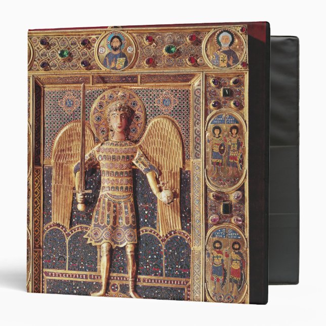 Enamelled plaque depicting the Archangel Michael Binder (Front/Inside)