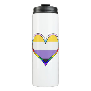 Enby Heart Thermal Tumbler