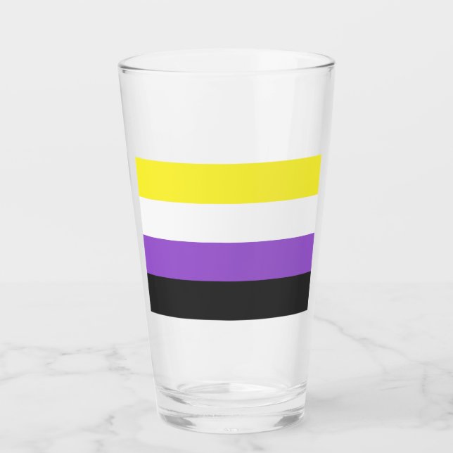 Enby (Non-binary Pride) Flag Glass (Front)