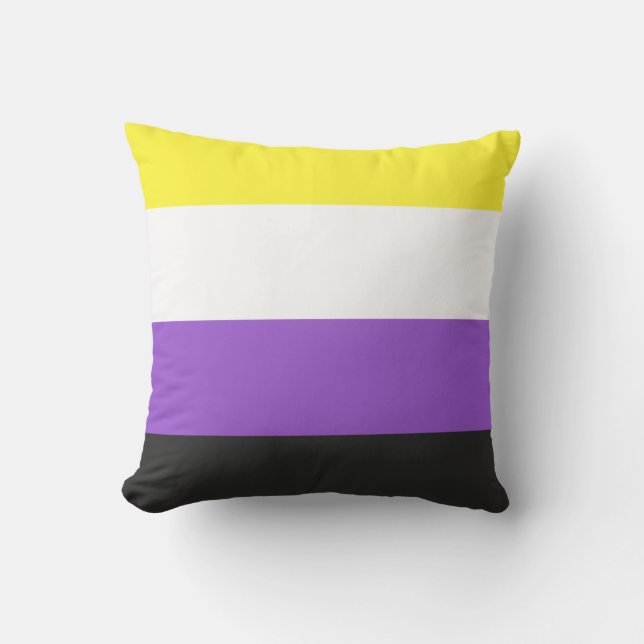 Enby (Non-binary Pride) Flag Throw Pillow (Front)