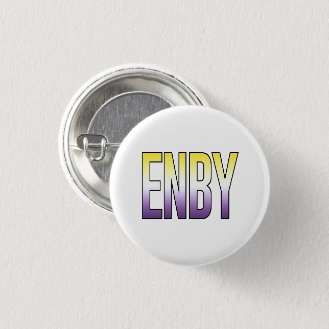 ENBY - Nonbinary 1 Inch Round Button (Front & Back)