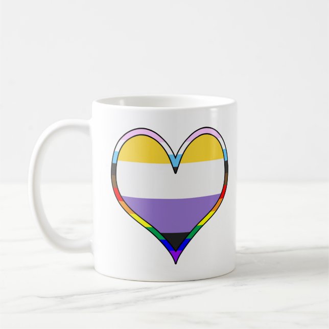 Enby Pride Coeur Mug (Gauche)