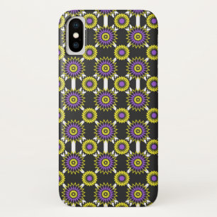 Enby pride colours / black mirror flower pattern   Case-Mate iPhone case