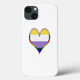 Enby Pride Heart Case-Mate iPhone Case