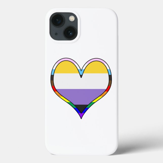 Enby Pride Heart Case-Mate iPhone Case (Back)