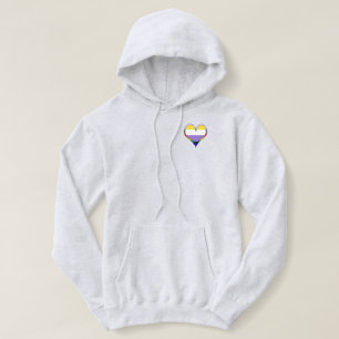 Enby Pride Heart Hoodie