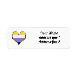 Enby Pride Heart Label
