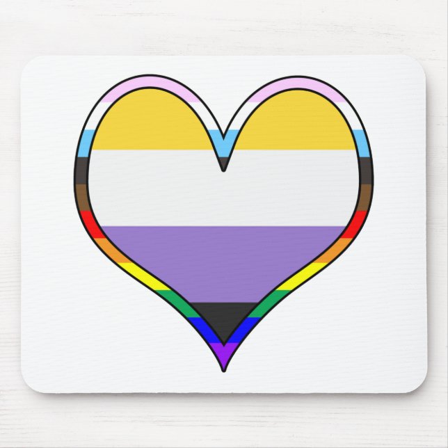 Enby Pride Heart Mouse Pad (Front)