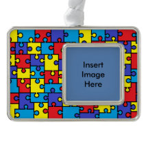 Ornement de photo de puzzle d'autisme