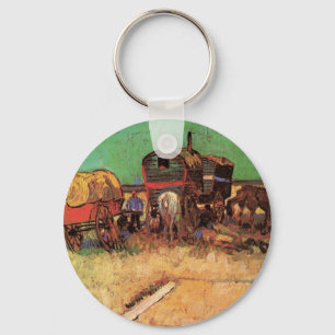 Encampment of Gypsies Caravans by Vincent van Gogh Keychain