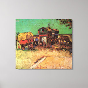 Encampment of Gypsies with Caravans Canvas Print