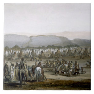 Encampment of the Piekann Indians, plate 43 from V Tile