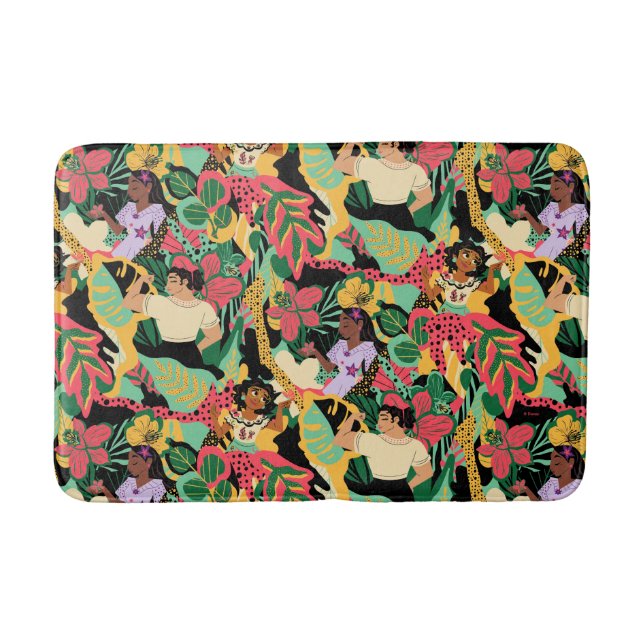 Encanto Colourful Floral Pattern Bath Mat (Front)