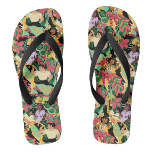 Encanto Colourful Floral Pattern Flip Flops