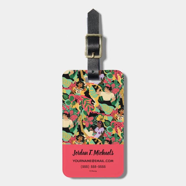Encanto Colourful Floral Pattern Luggage Tag (Front Vertical)