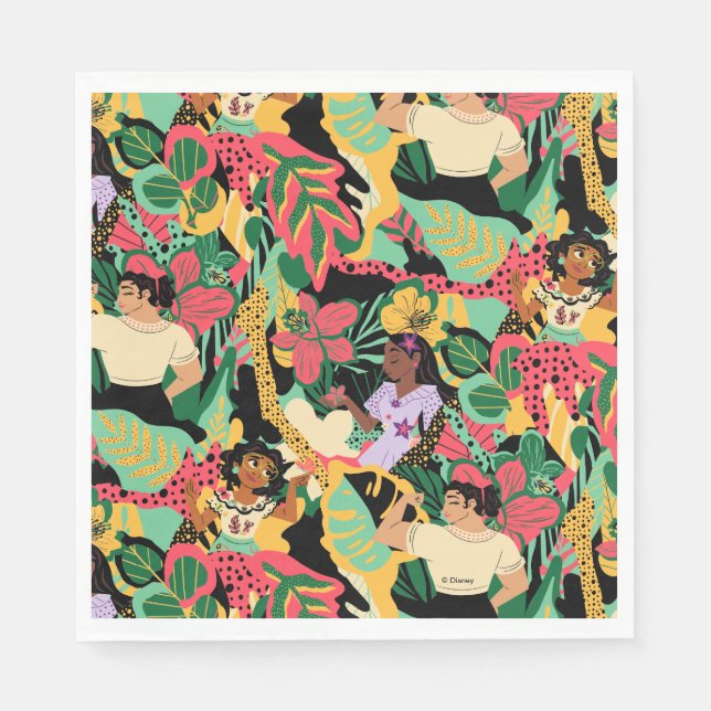 Encanto Colourful Floral Pattern Napkin (Front)