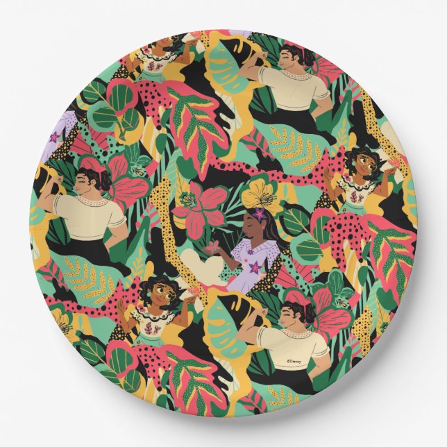 Encanto Colourful Floral Pattern Paper Plate (Front)
